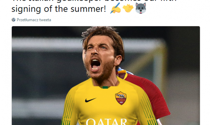 Tak anglojęzyczny profil AS Romy ogłosił transfer Mirante xD